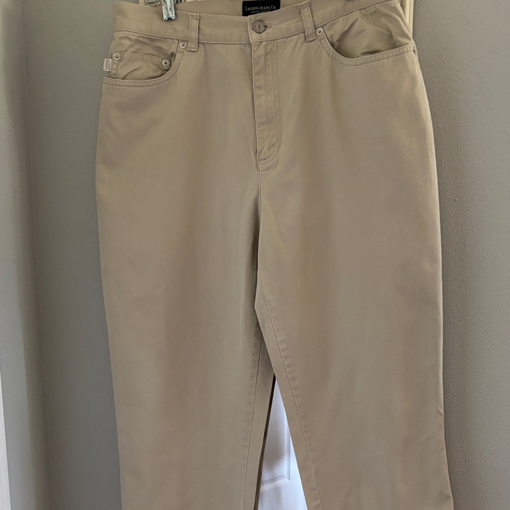 Lauren Jeans Co. Khaki Straight-Leg Pants $10